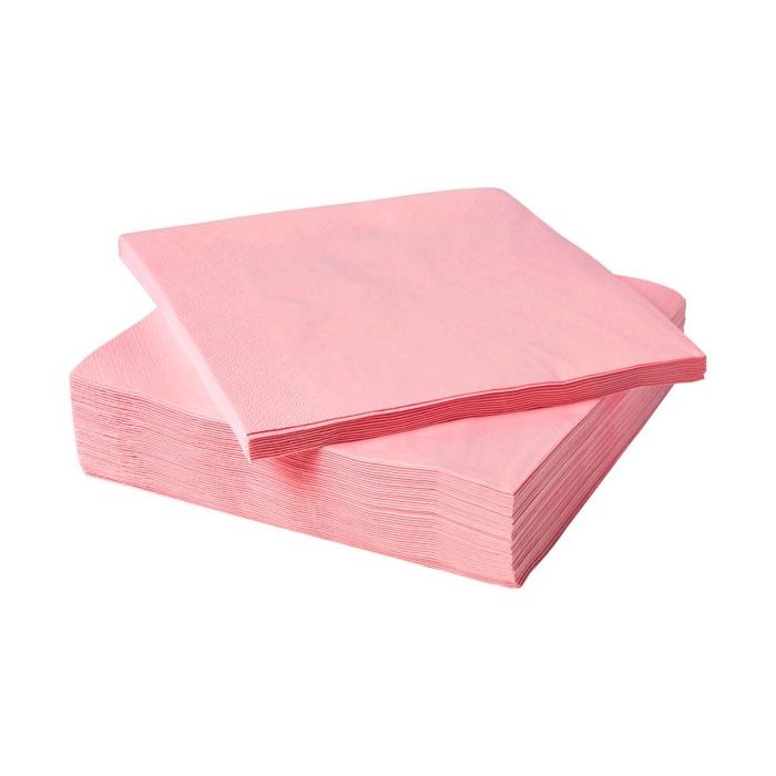  Roze servetten, 33 x 33 cm, 2-laags papier, verpakking van 100 stuks, perfect voor feestjes en diners.