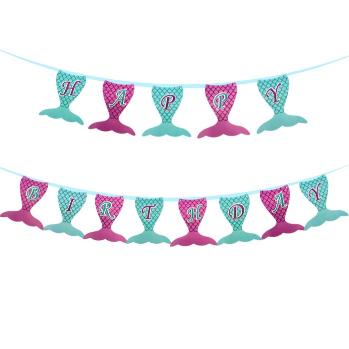 Slinger Happy Birthday Zeemeermin – Magische Verjaardagsdecoratie