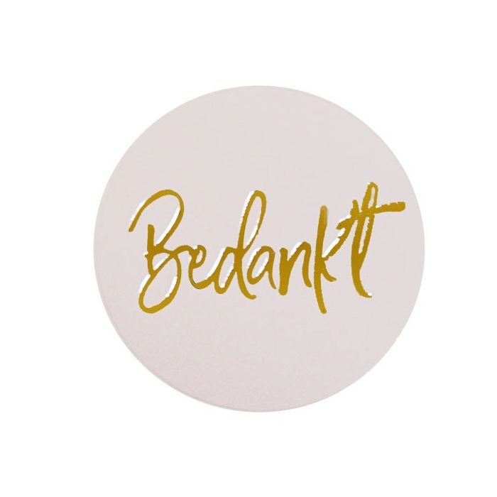Stickers Rond Bedankt Goud