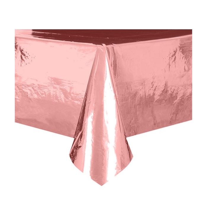 Plastic Tafelkleed Metallic Roségoud