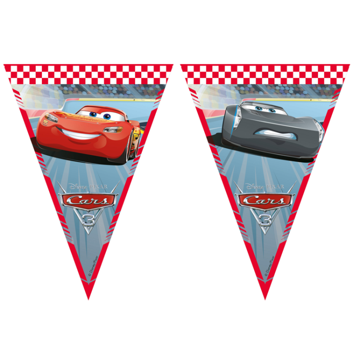 Papieren vlaggenlijn Cars