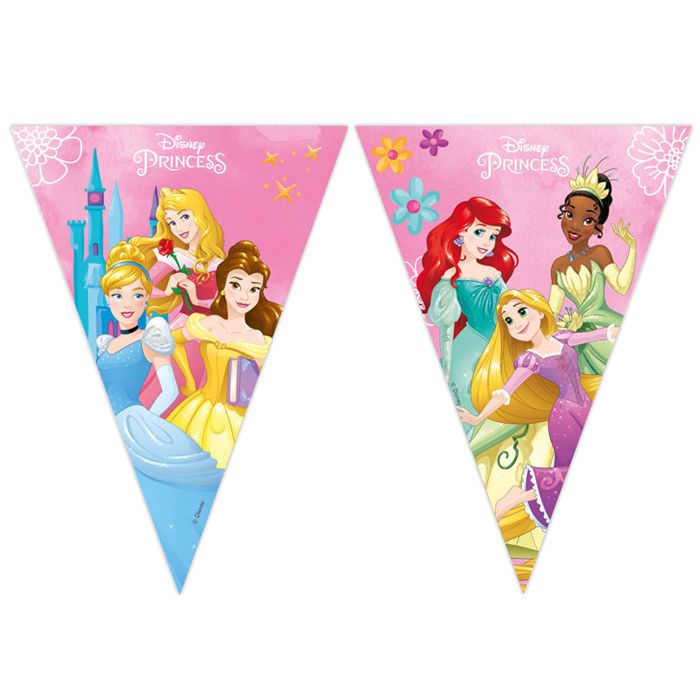 Papieren vlaggenlijn Disney Princess - 2,3m 