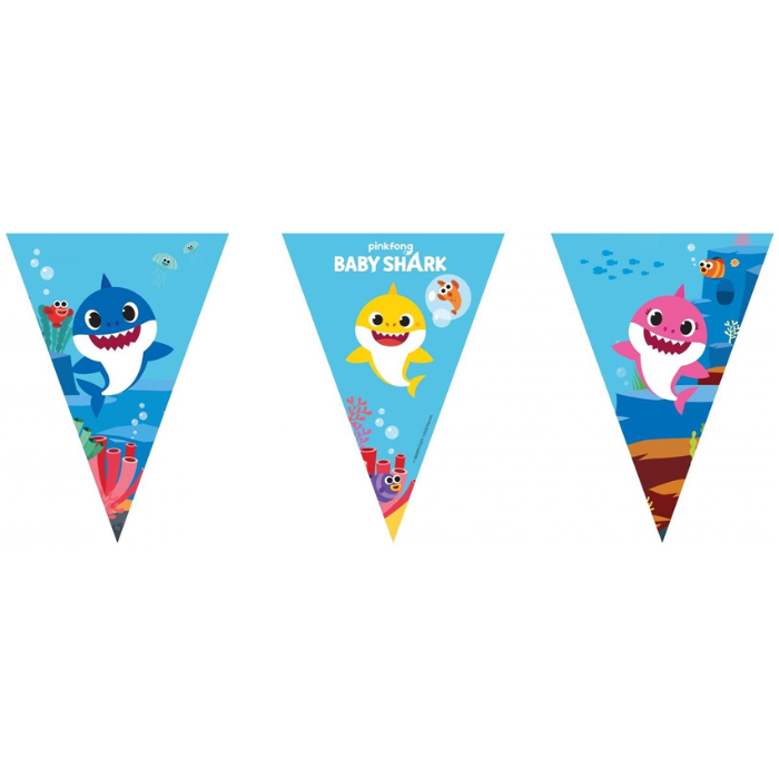 Papieren Vlaggenlijn Baby Shark