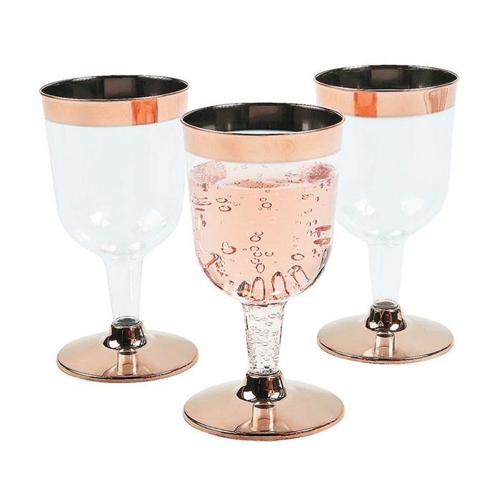 Wijnglazen Metallic Rose Goud