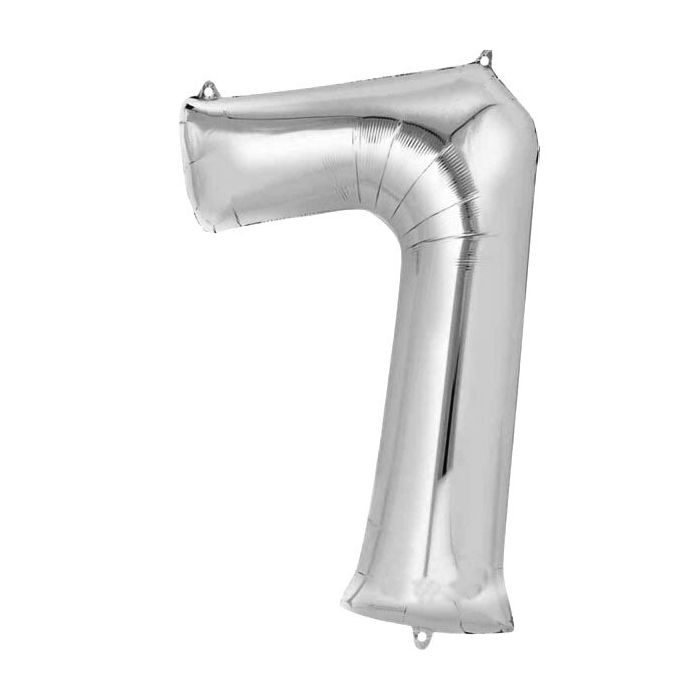 Folie Ballon 7 Zilver 40cm
