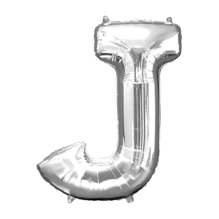 Folie Ballon J Zilver 40cm