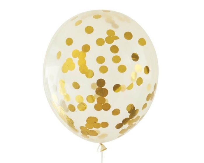 impuls troosten Fietstaxi Confetti Ballonnen Metallic Goud (5st) | Daily Style