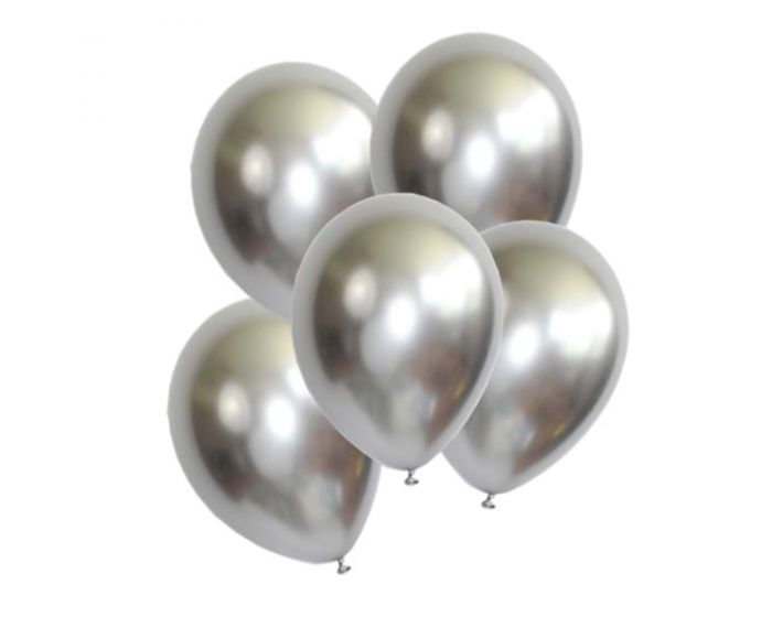 Echter val Mathis Chroom Ballonnen Zilver (10stuks) | Daily Style