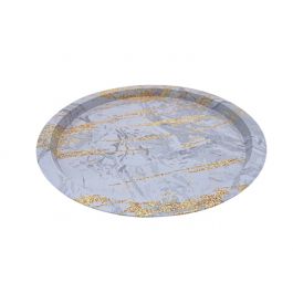 Decoratief Dienblad Crème Diameter 30 cm Metalen Dienblad Sierbord Rond