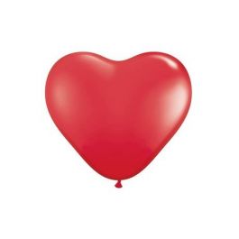 Ballonnen hartvorm - rood/roze - 6 stuks