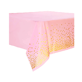 Maan oppervlakte specificeren Handelsmerk Plastic Tafelkleed Dots Roze/Goud | Daily Style