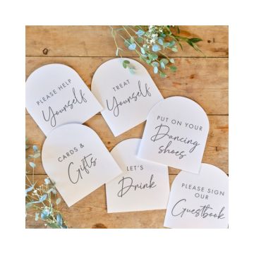 Tafelkaarten Bruiloft Rustic Romance (6st) 