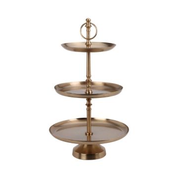 Etagere 3-laags RVS Goud - 50cm