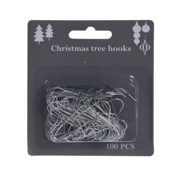 Kerstboomhaakjes Zilver - 100 stuks 