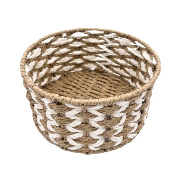Mand Rond Groot Bruin/Wit (19cm)