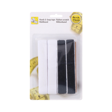Klittenband Wit & Zwart - 4 rollen 