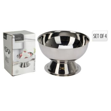 Ijscoupe Zilver - 9x6cm - 4 stuks 