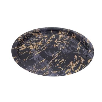 Dienblad Rond Marmer Zwart (32cm) 