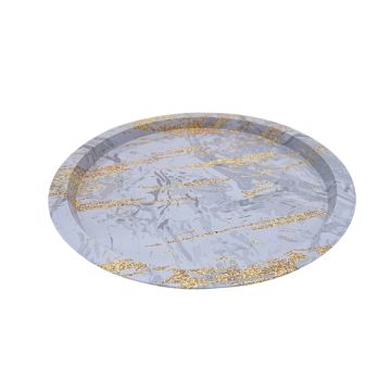Dienblad Rond Marmer Grijs (32cm) 