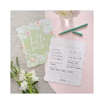 Invulkaarten Floral Babyshower Ginger Ray (10st) 