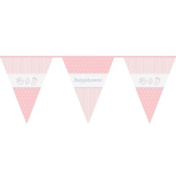 Vlaggenlijn Babyshower Roze