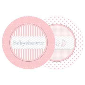Dessert Bord 'Babyshower' Roze