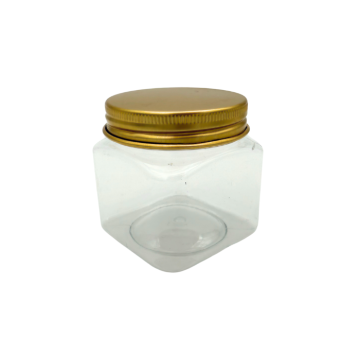 Plastic Potjes 5x5x5cm met Gouden Deksel – Set van 12