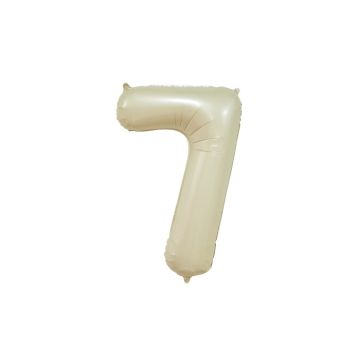 Folieballon Cijfer 7 - Creme - 86cm