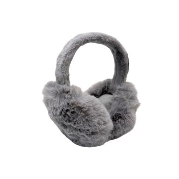 Fluffy Oorwarmer Imitatiebont Grijs
