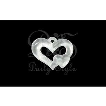 Acryllen Hart Amulet Wit