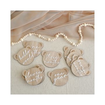 Mijlpaal Bordjes Teddy Beer Ginger Ray (13st)