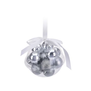 Mini Kerstballen Zilver