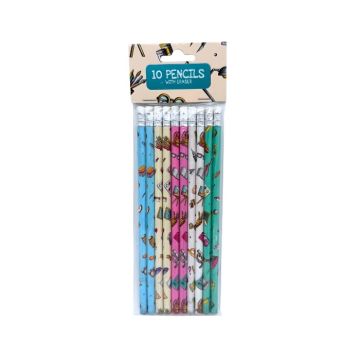 Potloden met gum schoolthema