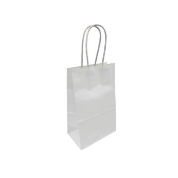 Papieren Tasjes Middel Wit - 13x8x21cm - 10 stuks