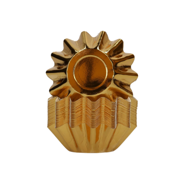  Pastry Cup Bloem Metallic Goud - Luxe Bakcups (50 stuks)