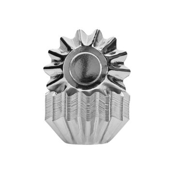 Pastry Cup Bloem Metallic Zilver - 50 stuks