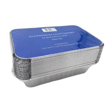 Aluminium Bak + Deksel 1000ml (25st) 