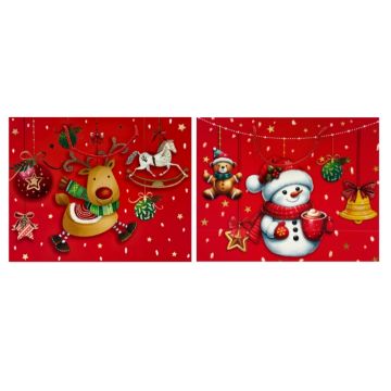 Cadeautas Sneeuwpop of Rendier Rood -  Vrolijkheid in Elke Tas