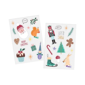 Raamstickers Kerstsymbolen Holly Jolly - 27 stuks