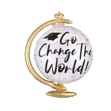 Folieballon Change the World Wereldbol (58x58cm) 