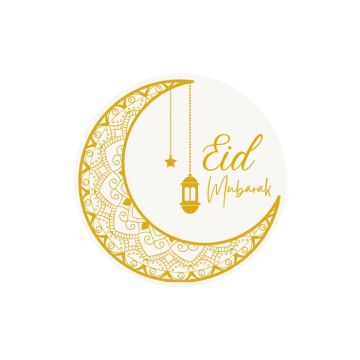 Stickers Eid Mubarak wit met goud