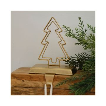 Metalen Kerstboom Houder voor kerstsok Goud Ginger Ray 