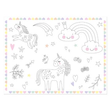 Placemats Kleurplaten Unicorns & Rainbows (6st) 