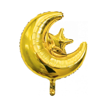 Folieballon Maan & Ster Goud - 49x57cm 