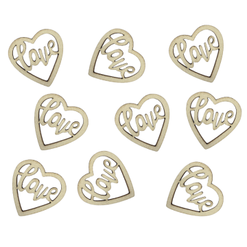 Tafelconfetti Love Hart - Hout - Perfect voor bruiloften!