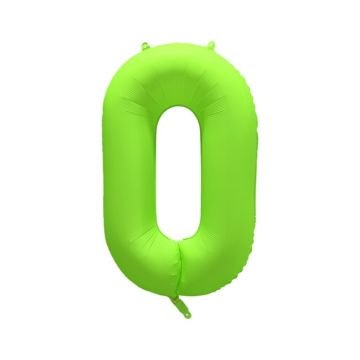 Folieballon Cijfer 0 Neon Groen 
