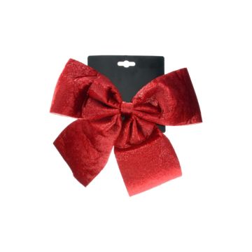 Kerststrik Velvet Rood (34cm) 