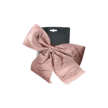 Kerststrik Velvet Roze (34cm) 