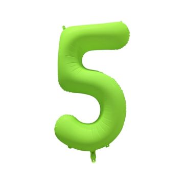 Folieballon Cijfer 5 Neon Groen