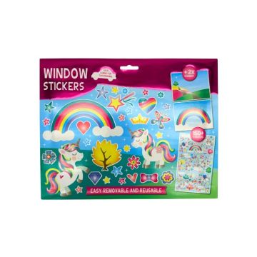 Raamstickers Unicorn en twee scenes